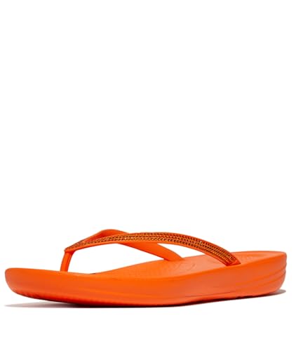 Image of FitFlop Womens iQushion Sparkle Ergonomic Flip Flops for Walking, Lightweight Waterproof Cushioned Thong Sandals for Women with Non Slip Bottom and Arch Support | Lightweight Waterproof Walking Sandals w /Cushioned Comfort & Arch Support