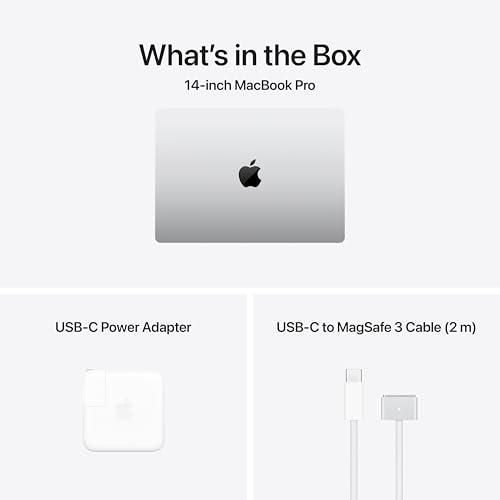 Image of Apple 2025 MacBook Pro Laptop with M5 chip with 10‑core CPU and 10‑core GPU: 14.2-inch Liquid Retina XDR Display, 16GB Unified Memory, 512GB SSD Storage; Silver with AppleCare+ (3 Years)