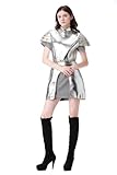 Colorful House Women Medieval Armor Costume Outfit Adult Knight Costume Renaissance Warrior Costume(Large,Silver)