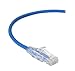 Slim-Net CAT6A 28AWG 500MHz UTP Snagless Patch Cable Blue - 10 ft.