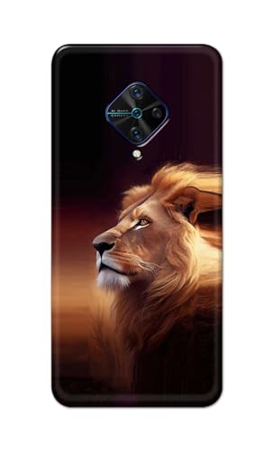 Image of Plastic Printfidaa Printed Hard Back Cover Case For Vivo S1 Pro Back Cover (Danger Lion) -112, Multicolor