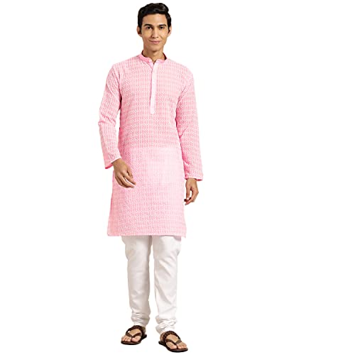 Image of SOJANYA (Since 1958 Men's Cotton Floral Regular Kurta Pyjama Set