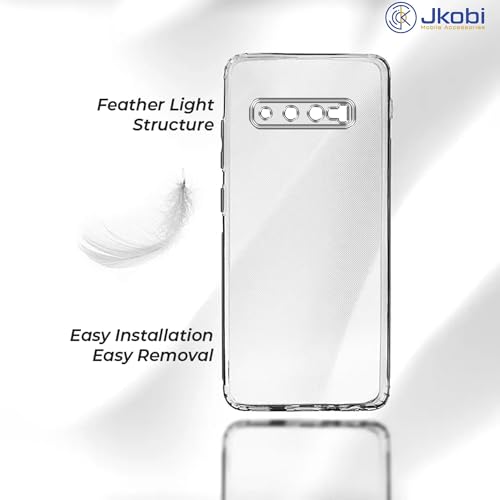 Image of Jkobi Back Cover for Samsung Galaxy S10 Plus (Silicone Clear Shockproof Case with Camera Protection | Flexible and Soft | Transparent)