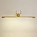 Produktbild ACMHNC LED Spiegelleuchte Bad Vintage, Spiegellampe Badezimmer Antik Messing Geweih Schminklicht Badlampe Winkel-Einstellbar Wasserdicht Wandleuchte Für Kosmetikspiegel Schminktisch,BRASS,L76CM/15W