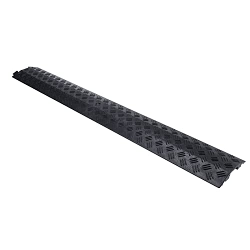 Mono-gatari 1 Piece Cable Ramp Protective Cover Floor Cord Cover Cord Protector 2,000 lbs Max Heavy Duty Cable Concealer for Indoor Outdoor Hose & Cable Track Protector Black
