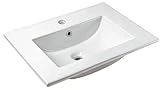 NUESTRA VIDA Lavabo Cerámico Blanco Sobre Encimera 610x460x160 mm - Diseño...