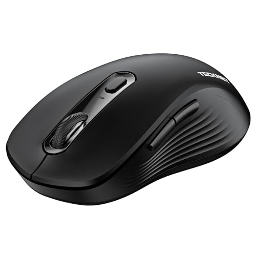 TECKNET Maus Kabellos, Bluetooth Maus (Tri-Modus: BT 5.0/3.0+2.4G) Funkmaus mit USB-A Empfänger, 4800 DPI Leise Mouse für große Hände, Multidevice für PC/Laptop/Mac/Tablet, Schwarz TECKNET Maus Kabellos, Bluetooth Maus (Tri-Modus: BT 5.0/3.0+2.4G) Funkmaus mit USB-A Empfänger, 4800 DPI Leise Mouse für große Hände, Multidevice für PC/Laptop/Mac/Tablet, Schwarz