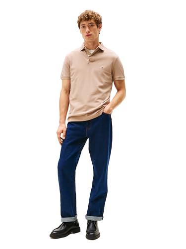 Image of Tommy Hilfiger Men's Short Sleeve Polo Shirts in Regular Fit With Stretch and Organic Pique Cotton