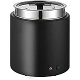 YAKINO 業務用電気式スープウォーマー温度調整と, レストランおよび大家族のため, ジャージャー 食品用 釜ウォーマー,大容量 ジャー ジャー 業務用，ビュッフェ レストラン キッチン用品 ステンレス鋼10L食品用, ジャー 保温鍋,食品用 釜ウォーマー, ステンレス鋼 (ブラック)