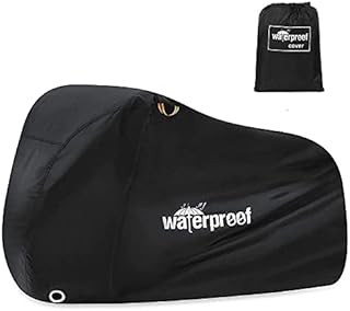Farway Motorcycle Cover ,210T Waterproof Motorbike Cover for Outside Storage Anti Dust Rain UV Protection Mototcycle Covers with Lock-Holes Storage Bag