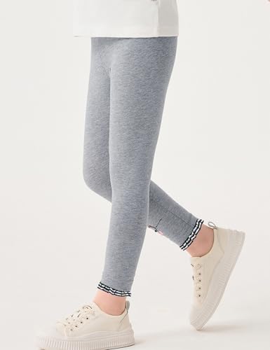 Kiench Girls Leggings Cotton Warm Thick Tights Pants Embroidery 2-Pack3