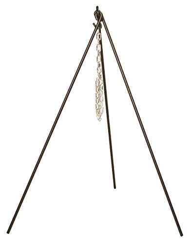 Lodge Campfire Cooking Tripod - Adjustable Chain - Steel Cooking Tripod for Campfire - 43.5 Inch