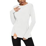 long sleeve tops uk Camiseta básica para interiores y exteriores: Esta camiseta es muy versátil y proporciona una gran calidez, tanto si se usa sola en casa como si se usa como capa base para actividades al aire libre como senderismo, acampada, escalada, running y esquí.