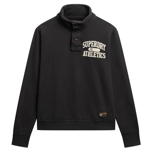 Sweatshirt Superdry Vintage Athletic col boutonné taille XL chaud et respirant
