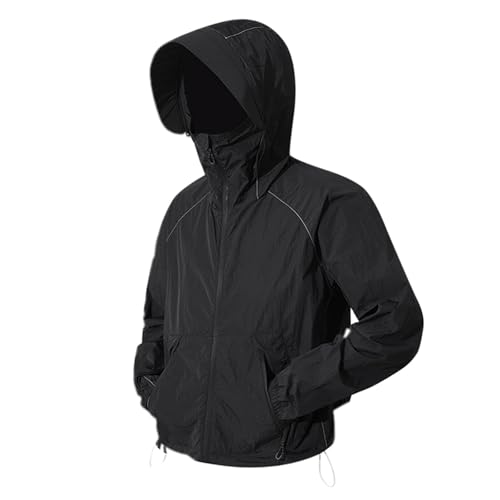Generisch Chubasquero para mujer, transpirable, cortavientos, ligero, resistente al agua, cortavientos, chaqueta para senderismo, chaqueta para exteriores, chaqueta plegable para bicicleta