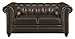 Roy Button-Tufted Loveseat with Rolled Back and Arms, Brown and Cappuccino