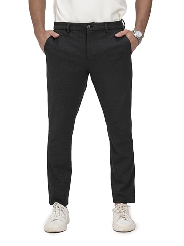Image of The Pant Project Luxury PV Stretchable Casual Checks Pant for Men | Stylish Slim Fit Men's Wear Trousers for Office or Party
