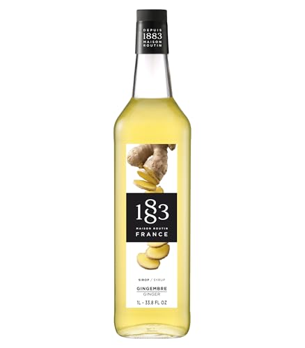 Image of 1883 Ginger Syrup for Drinks, Made in France, 1 Liter Glass Bottle