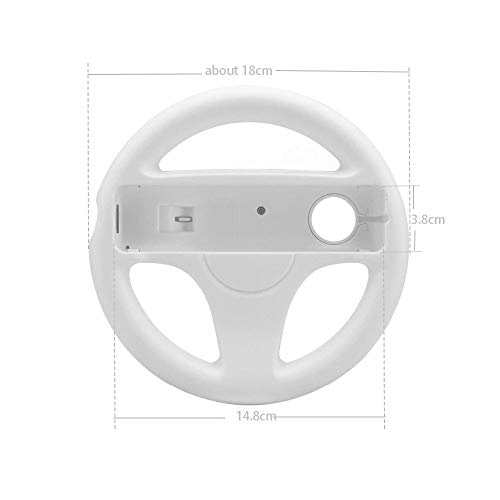 Mario Kart Wii Steering Wheels, ZOTAIN 2 Pack Mario Kart Wii Racing Wheels Compatible with Nintendo Wii, Wii U Racing Games (White X 2)