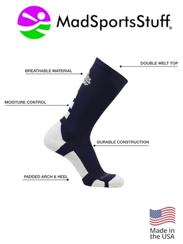 MadSportsStuff Bulldogs Athletic Crew Socks for Football Basketball Boys and Girls3