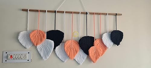 Tenture murale macramé plumes bohème Azeem Mart multicolore L - 3