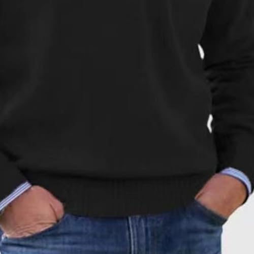 JEKE-DG Men's Comfort Slim Fit Basic Pullover Mock Neck Stretch Casual Sweater Quarter Zip-Up Long Sleeve Sweaters4