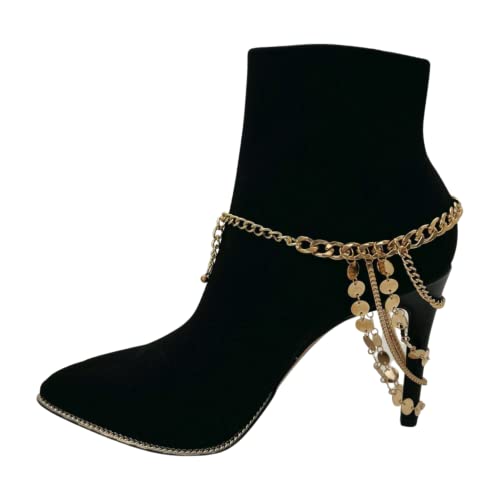 Trendyfashionjewelry Women Boot Bracelet Western Gold Chain Multi Strand Waves Shoe Circle Charm Anklet Wrap Around #TOP7