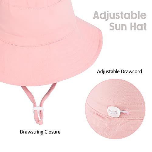 Kids Bucket Hat & Sunglasses, Summer Wide Brim Sun Hat With Uv Protection, Foldable Beach Hat With Adjustable Chin Strap Outdoor Pool Swim Hat For Toddler Boys Girls Age 2-6 Years Pink #TOP4