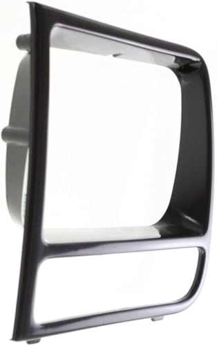 Image of DAT AUTO PARTS Front Left Headlight Door Bezel Fits 1997-2001 Jeep Cherokee | SUV, LH Driver Side Lamp Cover Grille Trim Insert, Black Textured Plastic, CH2512157, 55055137