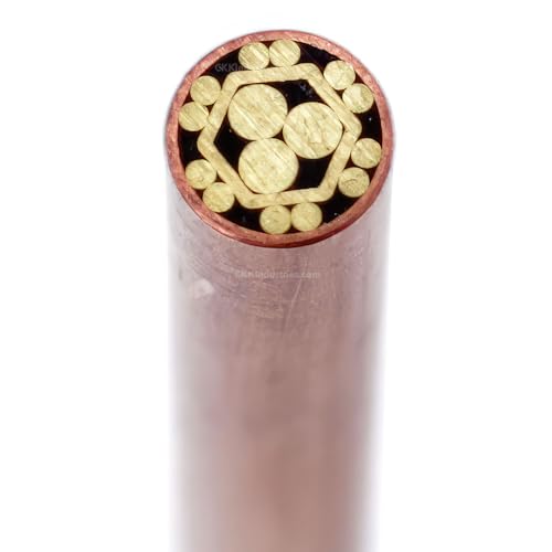Mosaic Pin - (0.250 (1/4) Inch Diameter) - (811CBBB) - (Copper Outer Material)(Brass Inner Material) - Decorative Knife Handle Pins and Rods for Fixed Blade Knives