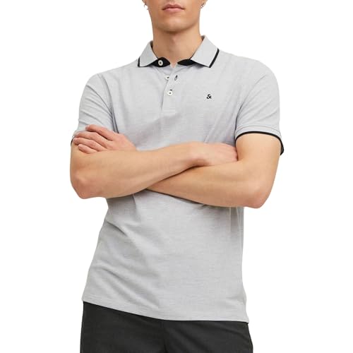 JACK & JONES Jjepaulos Polo Ss Noos, Hombre, Gris...