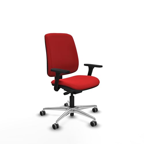 Piqueras y Crespo   Silla de Oficina Calidad Precio Alares con Brazos 3D. Equipado con Sincro/Traslack y Espuma Inyectada. con Ruedas 65 Mm Parqué. Rojo