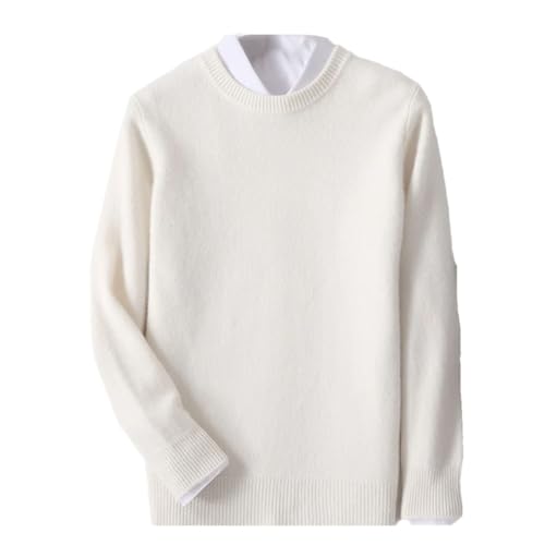 Men's Winter Thick Sweater 100 Pure Merino Wool Crew Neck Pullover Casual Long Sleeve Warm Knitted Top
