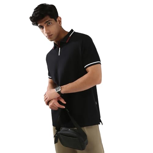Image of Urbano Fashion Men's Solid Regular Fit Half Sleeve Cotton Polo T-Shirt
