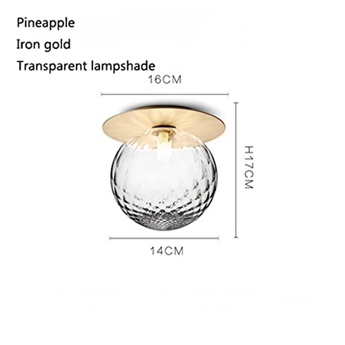 Plafonnier LED boule de verre style nordique luminaire couloir blanc chaud