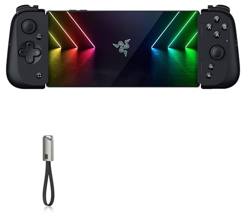 BoxWave Cable Compatible with Razer Kishi v2 (iPhone) - USB Type-C Keychain Charger, Key Ring USB Type-C to Type-A 8 in USB Cable - Jet Black