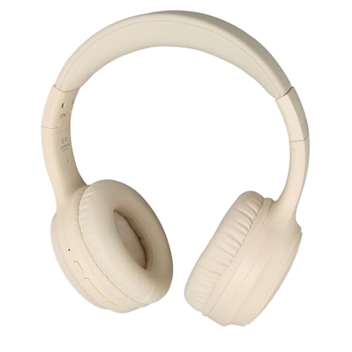 Over Ear Bluetooth Headphones, Noise Cancelling Headphones with 3.5mm AUX Sound Cable, HiFi Stereo Headset for Smartphone Computer Laptop (Apricot)