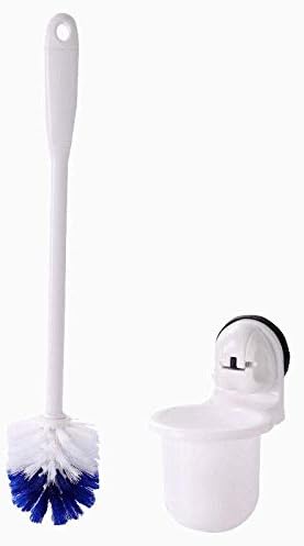 SH-CHEN Toilet Brush Holder Wall-Mounted - Suction Cup Toilet Brush Set Bathroom Creative Long Handle Free Punching wash Toilet Cleaning Brush Ledge no Dead Ends