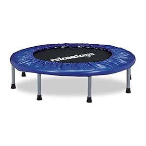 Relaxdays fitness trampoline, opvouwbaar, indoor, tot 100 kg, H x B x D 22 x 95 x 95 cm, volwassenen, thuis, blauw-zwart