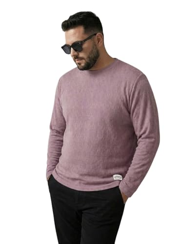Image of UNSTD Men Plus Size Full Sleeve T-Shirt | Cotton Knitted Round Neck Casual Wear for Men | Regular Fit Big & Tall T-Shirt