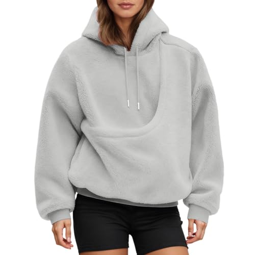 Womens Pet Carrier Hoodie Fleece Comfort Hoodie Sweatshirt with Cat Pouch - image 2