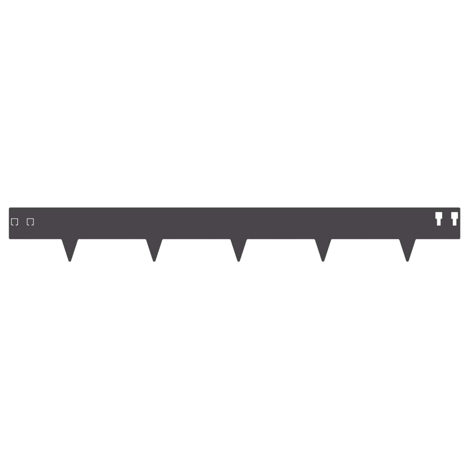 Lot de 20 bordures de pelouse en acier noir 100 x 12 cm