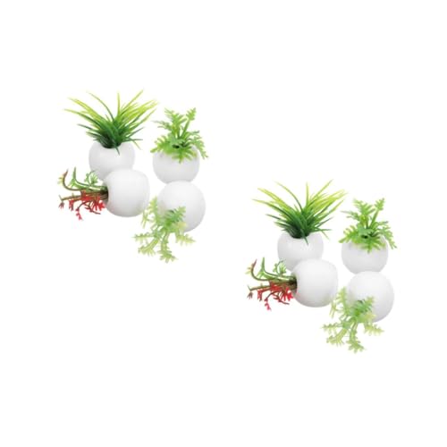 Kisangel 2 Juegos Simulación De Plantas Suculentas En Macetas Plantas Suculentas Casa De Muñecas Artificial Ramo De Muñecas Casa De Muñecas Jardín De Hadas Estanque Casa De 4 Piezas*2