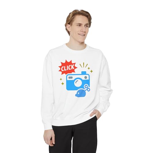 Korean “Ttok Ttak” Sweatshirt – Click Camera Graphic Crewneck, Photography Gift, Unique Hangul Lettering Pullover4