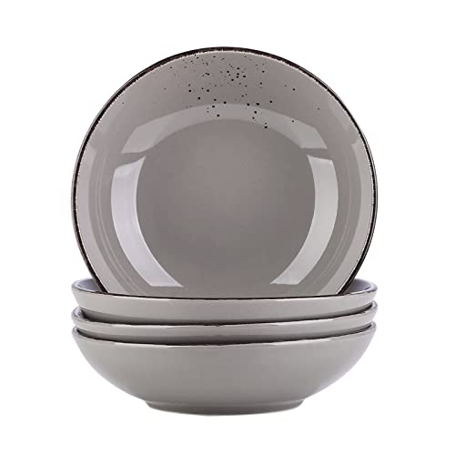 vancasso Serie Navia, Set di Piatti Fondi in Grès Porcellanato 4 unità Collezione Natura- 20 cm