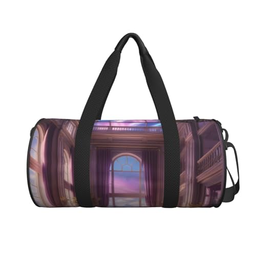 Aurora Dreams Printed Travel Bag,Round Personal Item Storage bag,Foldie Duffel Bag for Traveling Vacation,Fitness,Sports2