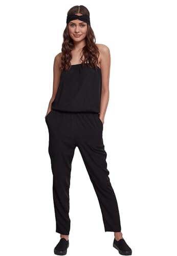 Ladies Viscose Bandeau Jumpsuit Shirt 00007 XS donna nero