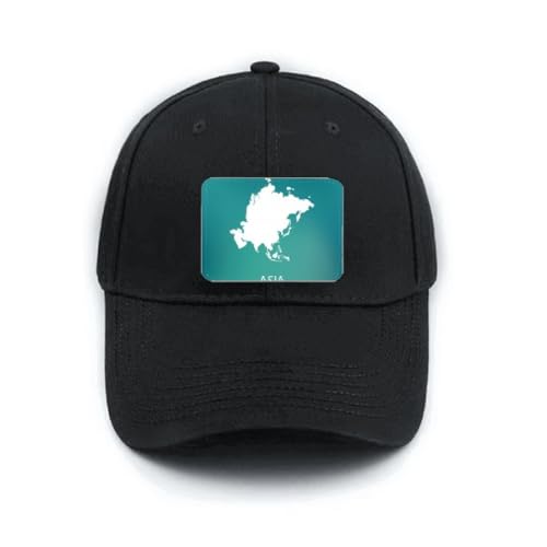 Casquette noire réglable avec broderie carte contour Asie style classique
