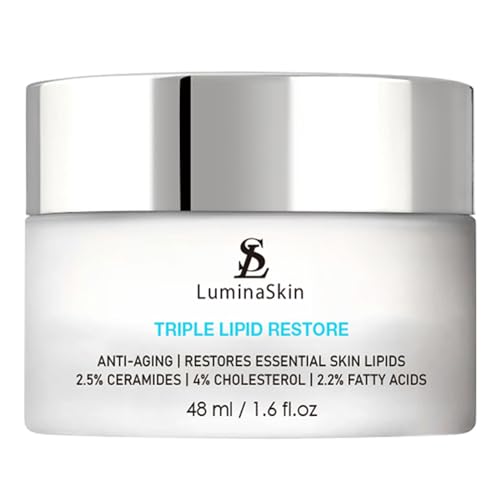 LuminaSkin Triple Lipid Restore Cream Anti-Aging Face Moisturizer Peptide Cream Facial Skin Care with Ceramides and Fatty Acid - 48 ml /1.6 fl oz…