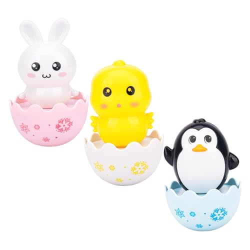 OATIPHO 3個 赤ちゃんのおもちゃ タンブラーおもちゃ ベビーグラブおもちゃ ベビーガラガラのおもちゃ 子 かわいいウサギ プラスチック 与える